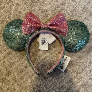 Disney Parks Mint Green and Pink Minnie Ears Headband NWT!!!